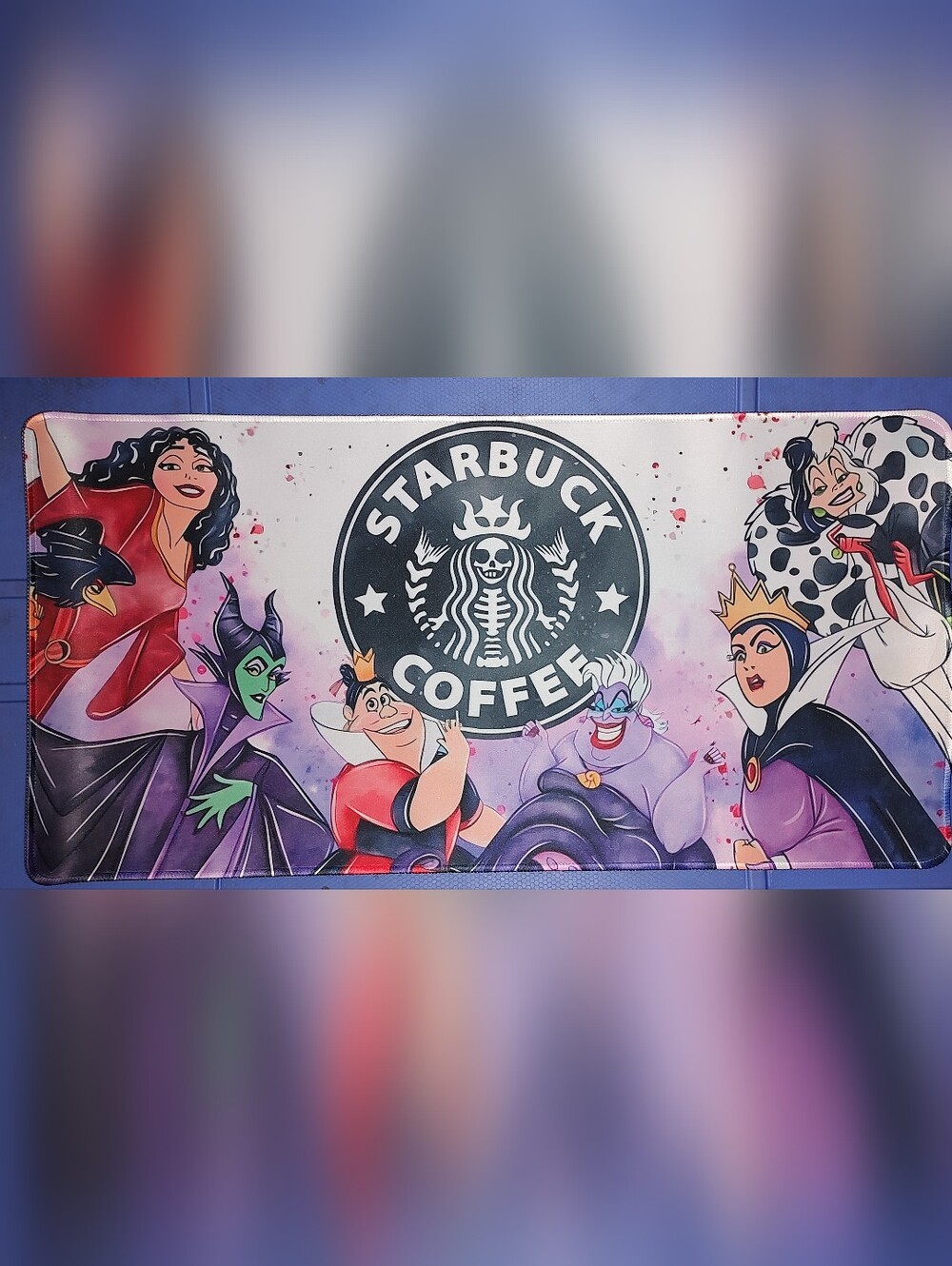 New! Disney Villian Starbuck Coffee Desk Mat/ Mouse Pad 12"X24"